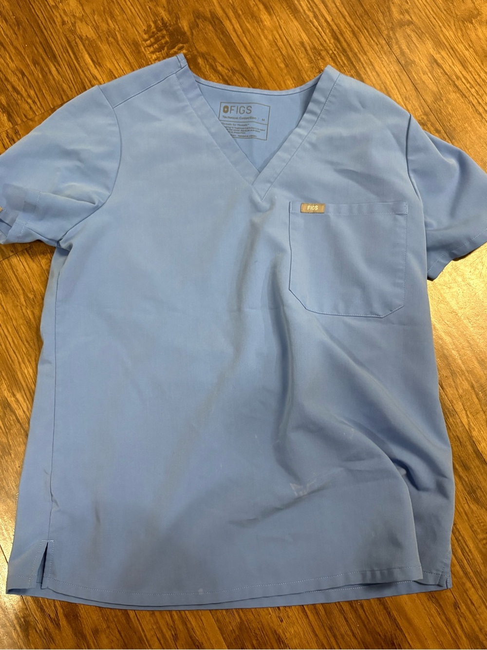 Figs Women's V-Neck Scrub Top in Light Blue
